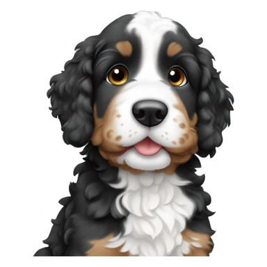 mini merle bernedoodle puppy sticker