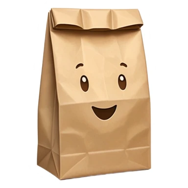 Brown Self-Standing Paper Lunch Bags  sticker