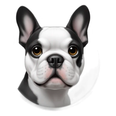 French-bulldog-Black and white with a circled black mark on the center of his head sticker