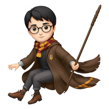 Harry potter riding on a broomstick sticker