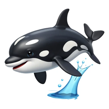 3d Cartoon orca with a tick sticker
