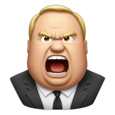fat man screaming very angry red sticker