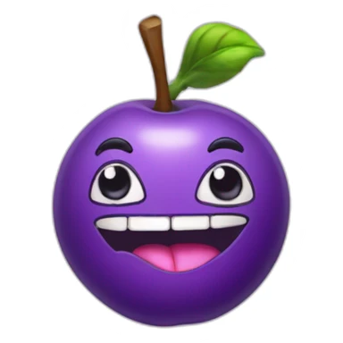 purple fruit with face tongue out sweating gym woman sticker