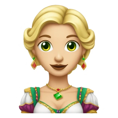 Blonde green-eyed fortune teller dressed as a gypsy holding a deck of cards sticker