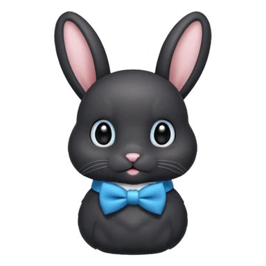 black bunny with blue bowtie sticker