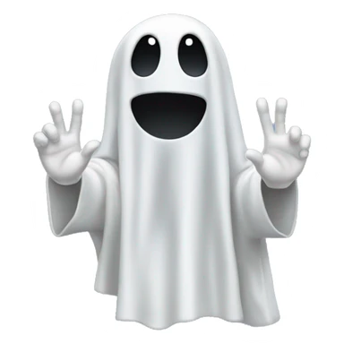 A ghost with one hand two fingers sticker