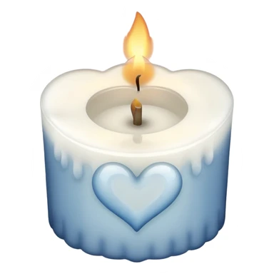 candle with gentle smoke forming a heart sticker