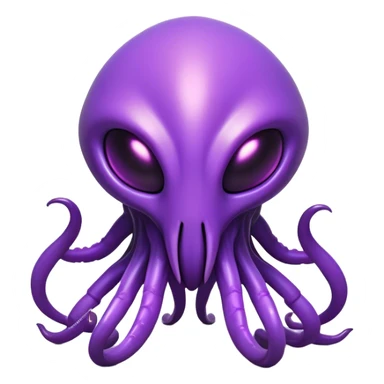 Clash of Clans aesthetic: Cinematic fierce Zerg Alien Emoji, rendered in a 3D vector-style similar to standard emojis with minimal shading and bold, simplified shapes. A compact, isometric, otherworldly creature with insectoid, organic details and subtle, eerie tentacles, softly glowing with a sinister alien charm. Simplified yet unmistakably iconic, highly detailed and consistent, glowing with a soft, spectral radiance and high shine. Stylized with a touch of bio-engineered mischief and a soft glowing outline, capturing the essence of a fearsome extraterrestrial menace with a playful twist! sticker