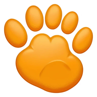 a very light pale pastel yellow-orange pawprint sticker
