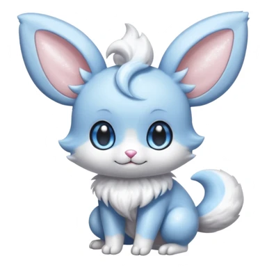 Shiny Glittery Soft Glossy Minky Minccino-Espurr-Cinccino-creature-hybrid sticker