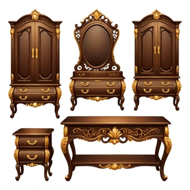 fancy wooden furniture set sticker