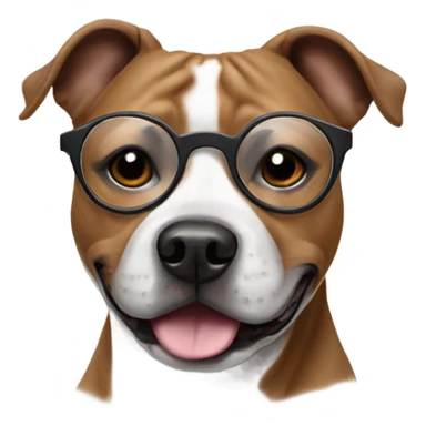 Staffie dog wearing glasses sticker