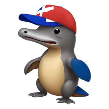Platypus with french flag sticker