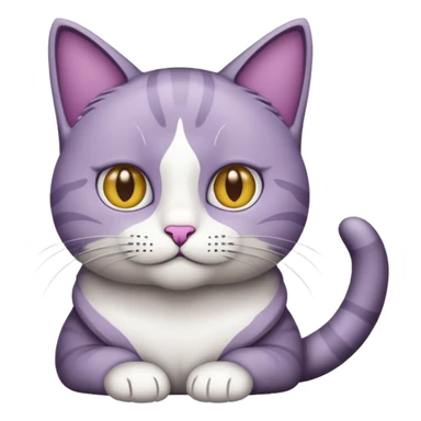 een kat met een paarse staart sticker