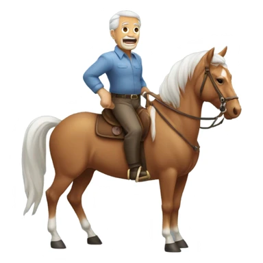 Old man with a six pack riding a horse  sticker