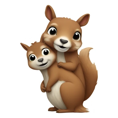 Lama and squirrel hugging sticker