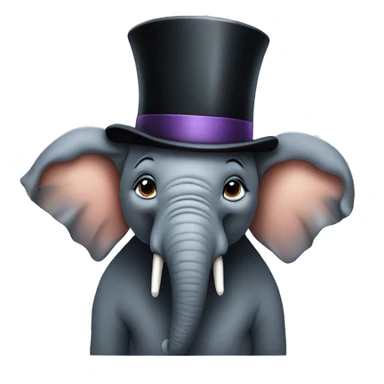 Elephant wearing a top hat  sticker