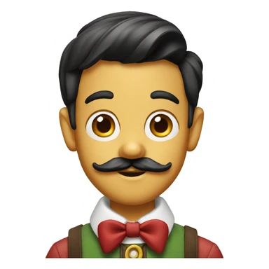 pinocchio with a mustache sticker