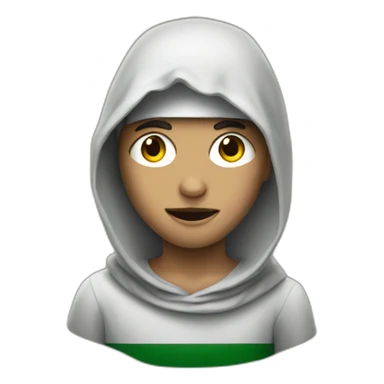 Boy with Palestine mask sticker