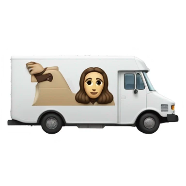 Side view of 1976 very long mail delivery truck shaped like Princess Leia sticker