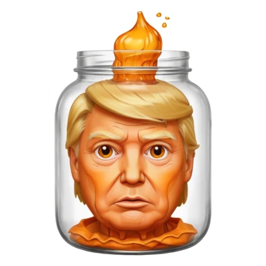 Tête de donald trump dans un pot de conserve en verre  sticker