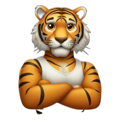 Tiger with his arms crossed sticker