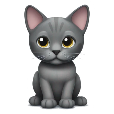 Scottish lop-eared dark-gray cat training with Dumbbells.  sticker