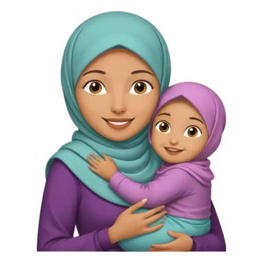 Make a Muslim with a kid wearing a hijab  sticker