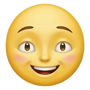 yellow emoji face, eyes shut tight, eyebrows arched upwards, upper teeth exposed in a cheerful smile sticker