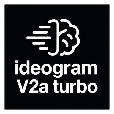 recreate this logo with text of "ideogram V2a turbo", MAKE IT FIT IN SQAURE  sticker