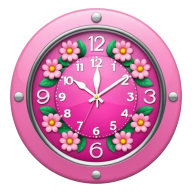 make a girly clock with very pink tones. sticker
