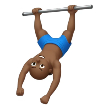 boys have figure is performed on a pull-up bar from an inverted hang until the body is completely horizontal and straight with the front of the body facing upwards sticker