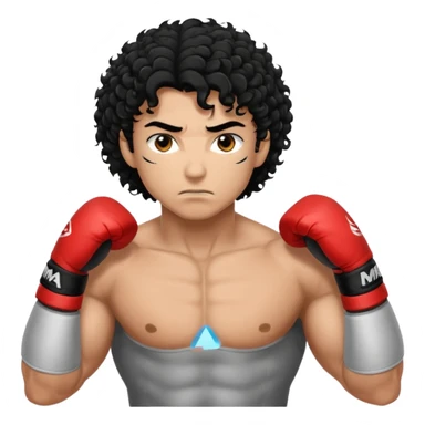 Mma fighter with curly hair sticker