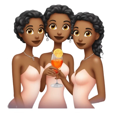 Three beautiful mermaids (light skin) drinking aperol sticker