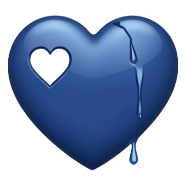 Bleeding navy blue heart  sticker