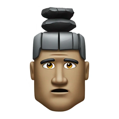 Moai statue head with trumps hair piece sticker