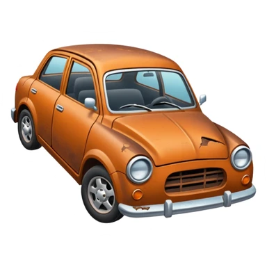 Broken car with no wheels sticker