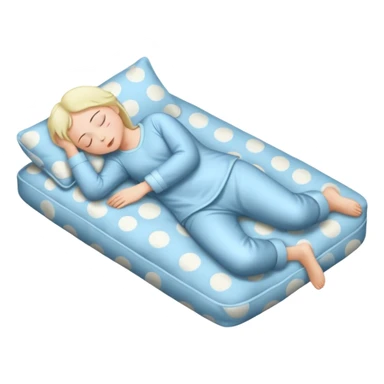 sleeping figure on pillow, full body sticker