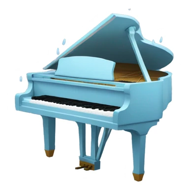 Raining on a light blue piano  sticker