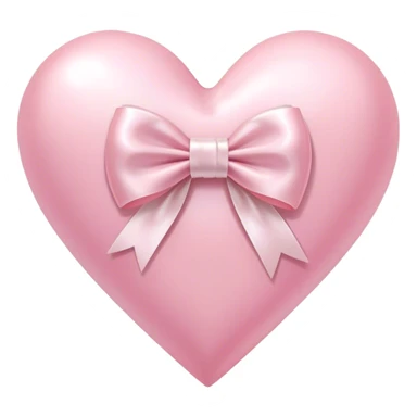 Pastel pink heart with white bow sticker