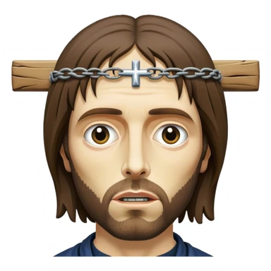 Crucified Jesus with the head of Liam Gallagher  sticker