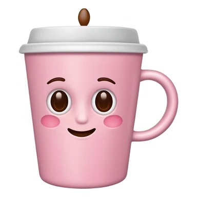 light-pink cup of coffee, no emotions sticker