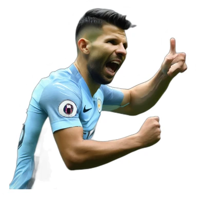 Sergio Agüero celebrate a goal un the Manchester City  sticker