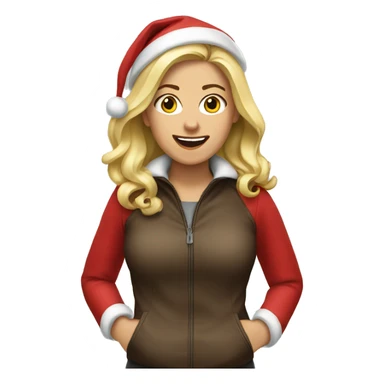 woman run santa blonde sticker