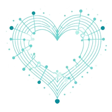 Abstract navigational map with constellation dots forming heart patterns when connected, magical ethereal map with subtle heart geography sticker