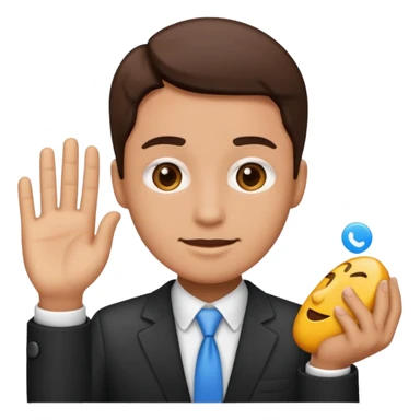 hazme un emoji de ayudando a una empresa a dejar de perder el tiempo sticker