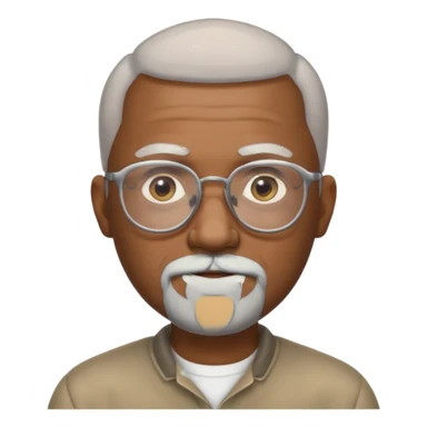 bald headed silver beard black man glasses sticker