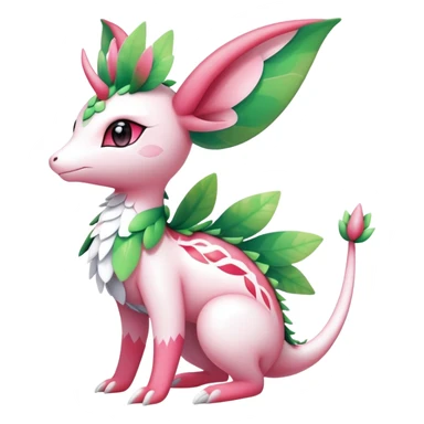 Shiny Exotic Cute Majestic Ethereal Sparkly Flygon-Sylveon-Shaymin-Meganium-Hybrid-Creature with white pattern-markings sticker