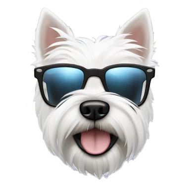 west highland white terrier with black glasses sticker