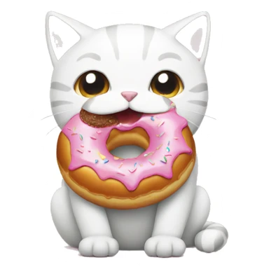 cat eating donut sticker